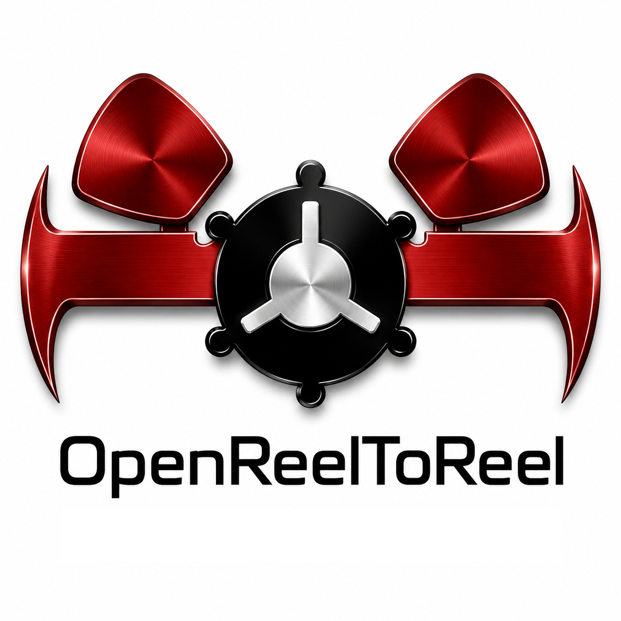 OpenReelToReel Україна — синьо-жовтий металевий логотип